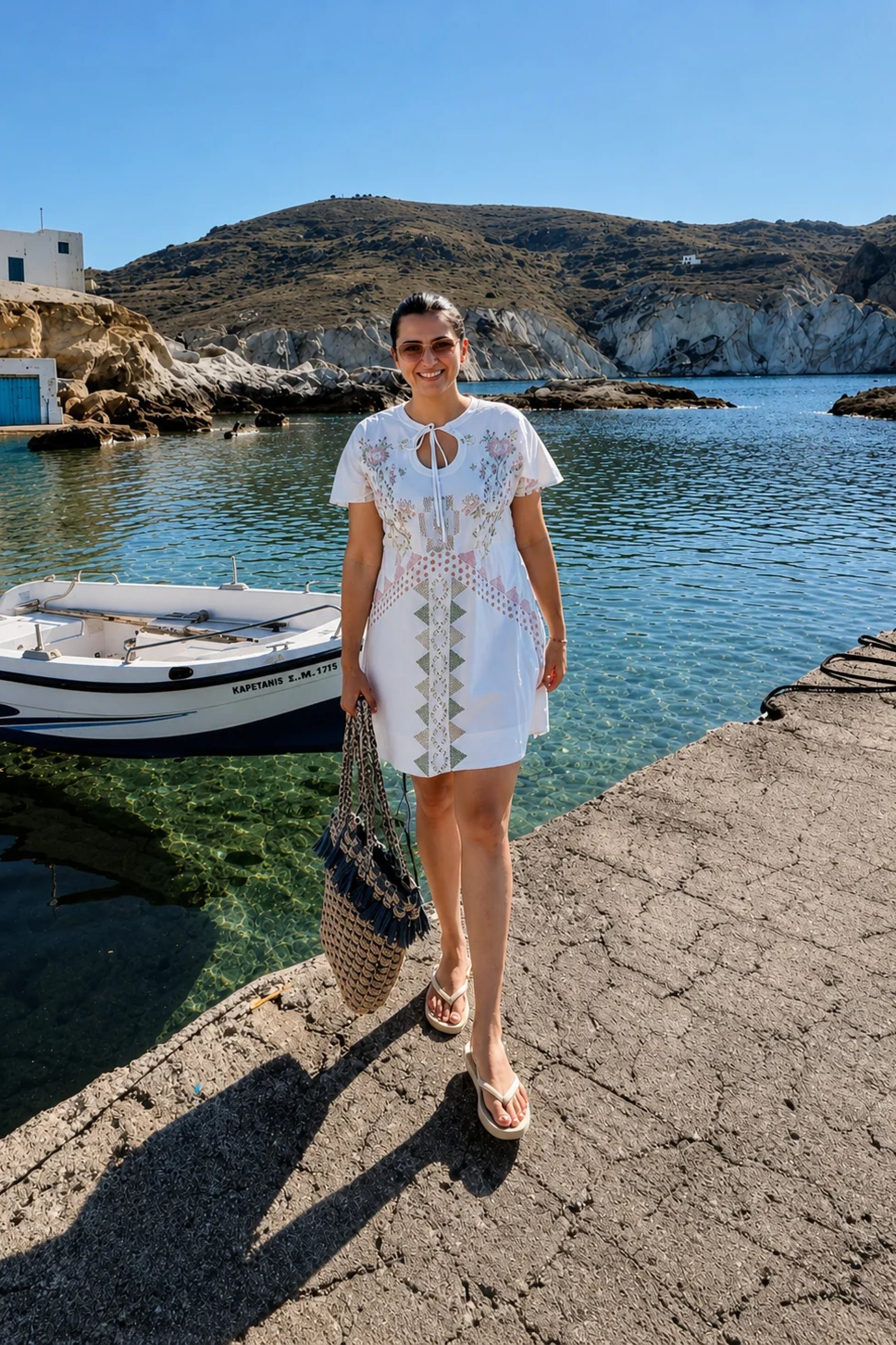 Ivory Floral Ikat Mini Dress
